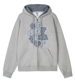 END OF TIME Applique Hooded Zip-Up