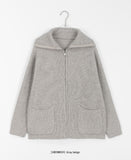 Porom High Neck Pocket Knit Zip-Up