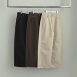 Back Point Adjust Loose Fit Wide 4-Season Cotton Pants