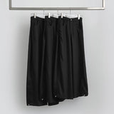Summer Tencel Cooling Hem Snap Tick Long Wide Cotton Pants