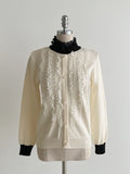 Tilla Layered Color Matching Pearl Lace Polar Knit