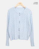 Linwoo punching button knit cardigan