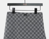 Deti See-through Check Midi Skirt
