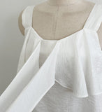 Jenia Ribbon Frill Sleeveless Blouse