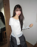 [MADE] Ronen Shirred Short Sleeve Layered Tencel Long Sleeve T-shirt