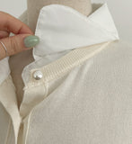 Luna Color Matching Collar Knit Cardigan
