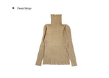 Linu Ribbed Neck Polar Knit Long Sleeve T-shirt