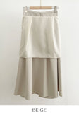 Lovin Banding Pintuck Flare Skirt