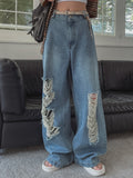 muse wide damage denim pants