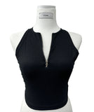 Cropped Zipper Sleeveless