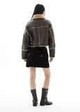 [Real Leather] Crop Shearling Fade Mustang