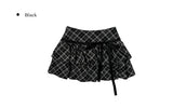 Dylan Check Ribbon Tiered Mini Skirt