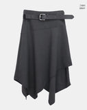 [Belt SET] Even Unbalanced Midi Wool Skirt