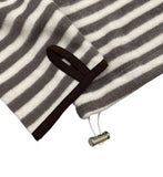 Puring Striped Diagonal Button Warmer Hoodie
