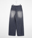 Hibis corduroy washed wide pants