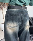 Frit Washing Wide Denim Pants