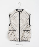 Tosyu two-way pocket dot zip-up vest