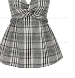 Sov Check Halter Blouse