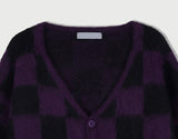 (UNISEX) Time checkerboard V-neck cardigan