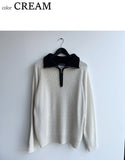 Something Color Scheme Half Zip Up Kara Knit