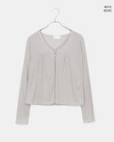 Gyuri Frill Bean Button Long Sleeve Cardigan