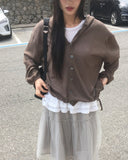 [MADE] Polon String See-through Hood Cardigan