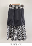 Balieu check flare long skirt