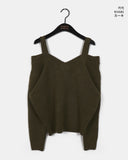 Olber loose fit string off shoulder knit