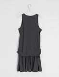 [BAONHAUS] Pollini Shirring Layered Sleeveless Mini One Piece