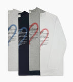 Heart point lettering cotton long sleeves