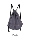 Ker pleats Glossy string backpack