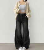 Loose Wide Bootcut Fit Banding Span Denim Pants