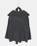 [Belt + Knit SET] Liha Open Collar Waistband Two-Way V-Neck Long Knit