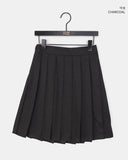 Yuren wool pleated midi banding skirt
