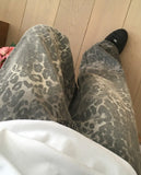 Ponte Leopard Back Pocket Wide Pants