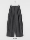 [BAONHAUS] Benben brushed herringbone balloon pin tuck banding pants