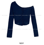 Precky One Shoulder Ribbed Cardigan