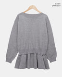 Peuon Layered Frill Button Knit