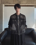 Motorick cut-out patch biker denim jacket