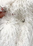 Wide Collar Strap Robe Fur Jacket