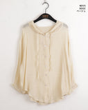 Gelato Summer Boxy See-through Hood Long Sleeve Shirt Cardigan