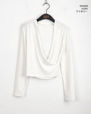 Chay Draped Wrap Crop Hood T-Shirt