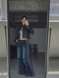 Oul vintage washing biker leather jacket