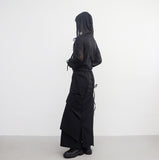 Beuneo see-through string hooded zip-up