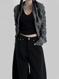 Shirring cap hood nylon jumper