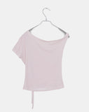 Melving Dot One Off-Shoulder Strap Short Sleeve T-Shirt