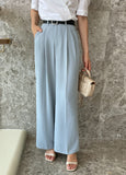 Pureine Pintuck Wide Slacks Pants (Belt set)