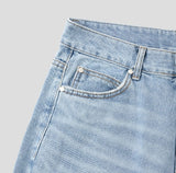 Piece Damaged Wide Denim Pants