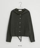 Kollindo String Check Hood Crop Shirt