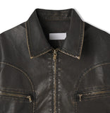 Rotten washed vintage leather jacket